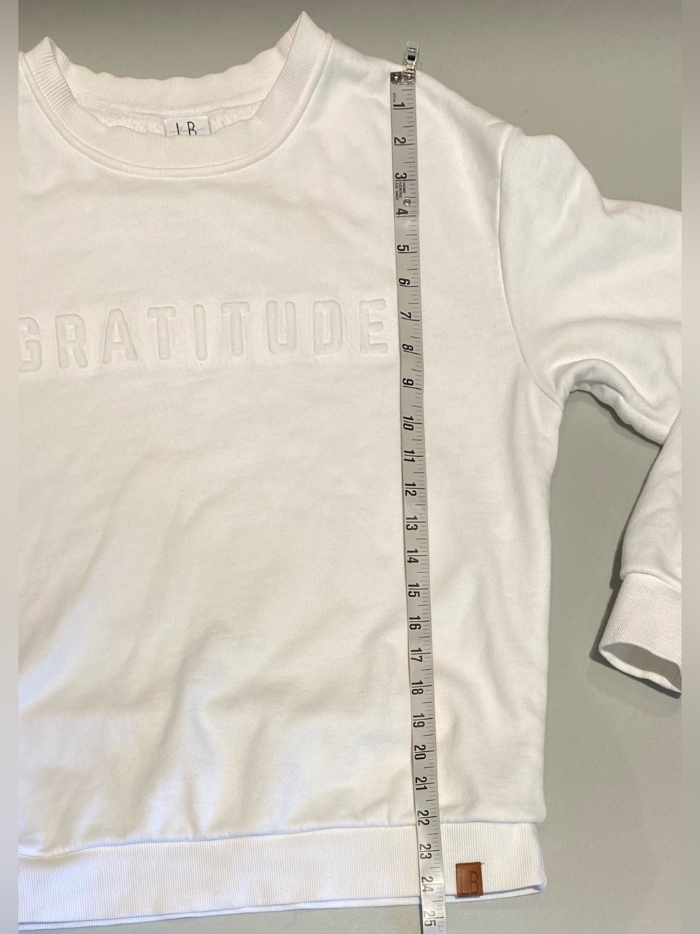 Little Bipsy "Gratitude" Embossed White Sweatshirt, size M - Picture 6 of 9